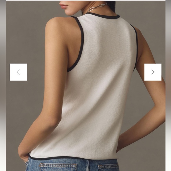 Anthropologie Maeve Colorblock Vest, Black and White, Size Medium - Picture 3 of 8